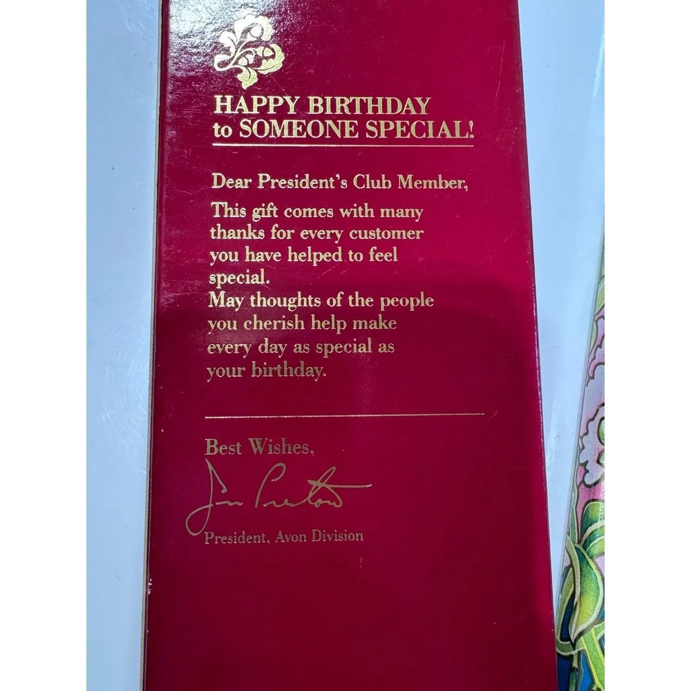 Vintage Avon‎ President's Club Folding Picture Frame Floral Design with Box